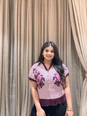 Iara Pleated Top ( Purple Tone )