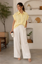 Gleam Drawstring Sleeve Embellish Shirt