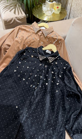 Riyat Velvet Embellish Shirt