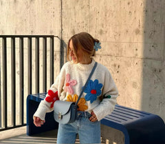 3 D Flower Knit Sweater