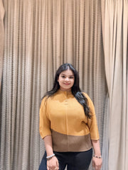 Daria Pleated Top ( Yellow Tone )