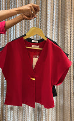 Crimson Asymmetrical Top