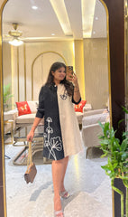 Kimaya Pleated Dress ( Black Tone )