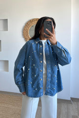 Pearl Denim Embellish Shirt