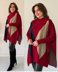 Bordeaux Harmony Knit Poncho