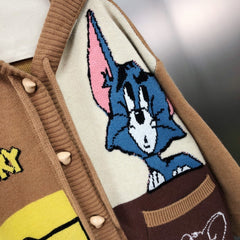 Tom & Jerry Knitted Hoodie Cardigan