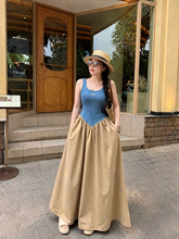 Sunlit Denim Bodice Maxi Dress