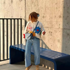 3 D Flower Knit Sweater