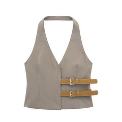 Belted Halter Vest Top