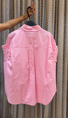 Gleam Drawstring Sleeve Embellish Shirt