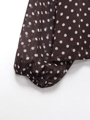 Brown Polka Knot Top