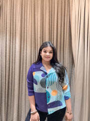 Nova Pleated Top ( Purple Tone )