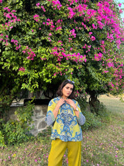 Chartreuse Elegance Pleated Co-ord Set