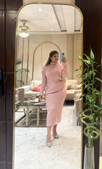 Soft Knit Rosewood Sweater With Skirt Set