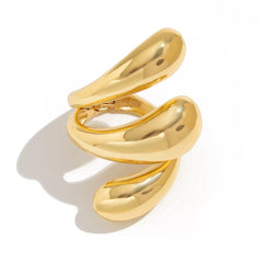 Golden Flow Statement Ring