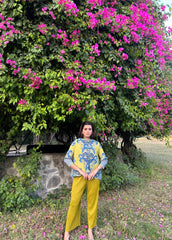 Chartreuse Elegance Pleated Co-ord Set