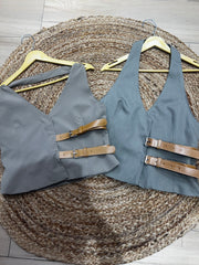 Belted Halter Vest Top