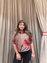 Elize Shirt ( Brown Tone )
