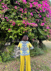 Chartreuse Elegance Pleated Co-ord Set