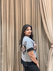 Iara Pleated Top ( Grey Tone )