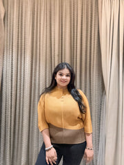 Daria Pleated Top ( Yellow Tone )