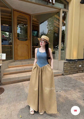 Sunlit Denim Bodice Maxi Dress