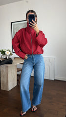 Crimson Check Puffer Jacket