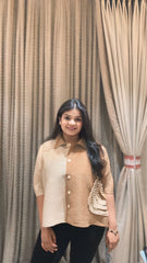 Zora Pleated Shirt ( Camel Tone )