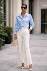 Rosette Applique Shirt