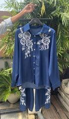 Ratya Denim Embriodered Coord Set