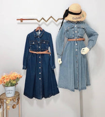 Luna Denim Dress ( Belt Included)