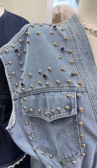 Rose Denim Embellish Blouse