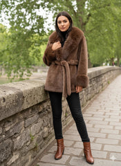 Mocha Snowy Fur Coat