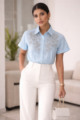 Savy Embellish Stripe Shirt