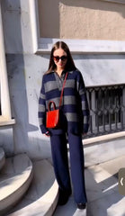 Navy Luxe Stripe Coord Set