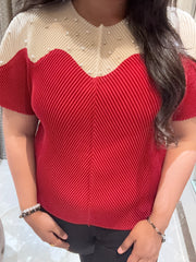 Yuri Pearl Top ( Red Tone )