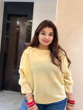Freya Lace Pleated Top( Yellow Tone )