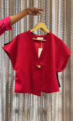 Crimson Asymmetrical Top