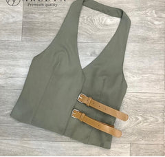 Belted Halter Vest Top