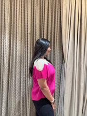Yuri Pleated Top ( Pink Tone )
