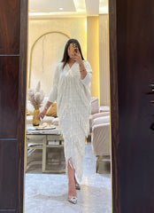 Zeke Pleated Dress ( White Tone)