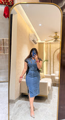 Mirza Denim Embellish Dress