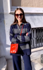 Navy Luxe Stripe Coord Set