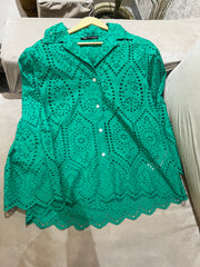 Shia Cutwork Shirt ( Green)