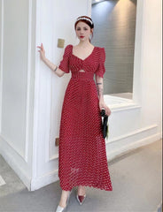 Elena polka dot maxi dress