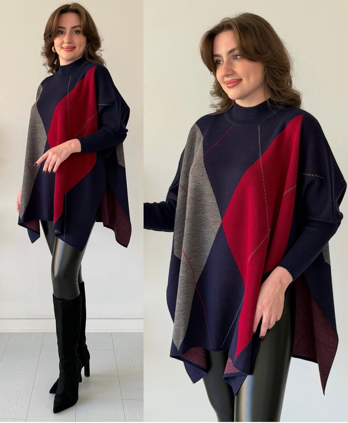 Bordeaux Harmony Knit Poncho