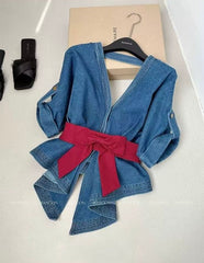 Denim Bloom Wrap