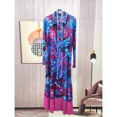 Riza Printed Dress ( Blue Tone )