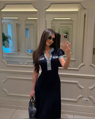 Parisian Chic Contrast Dress