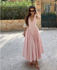 Kyna Plaid Halter Dress